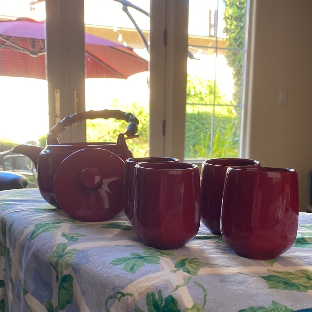 Southern Living At Home Red Tea Set